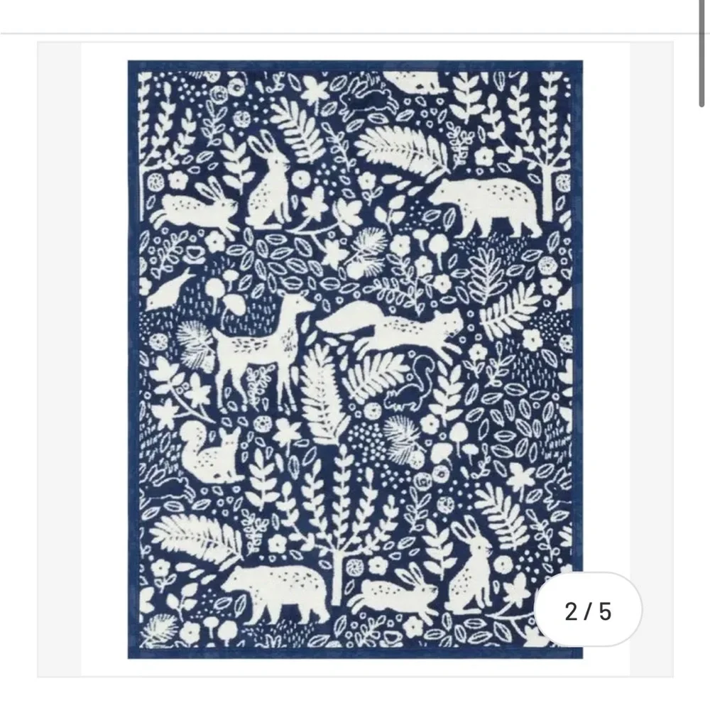 Chappywrap Whimsical Woods Navy Mini Blanket - NWT - Picture 1 of 4
